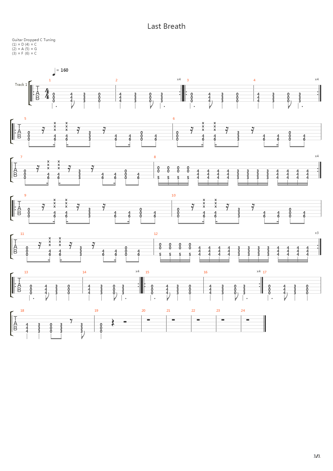 Last Breath吉他谱