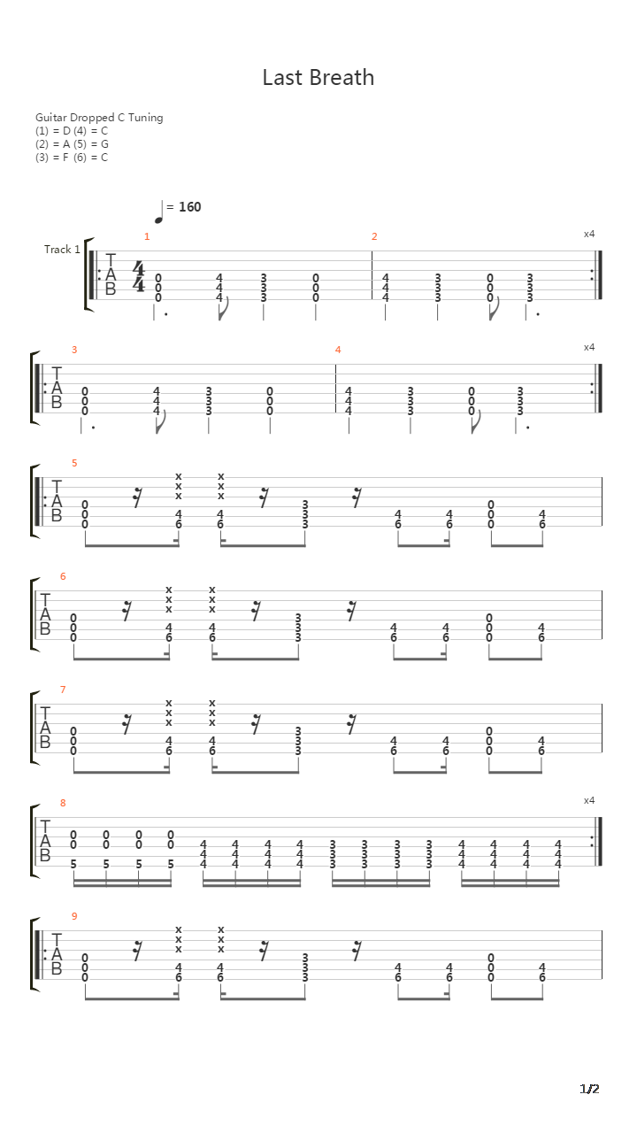 Last Breath吉他谱