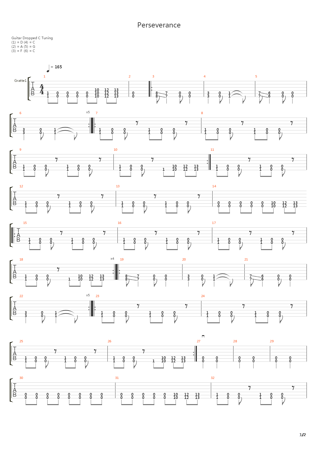 Perseverance吉他谱