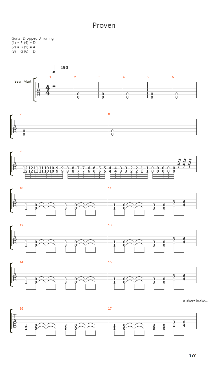 Proven吉他谱