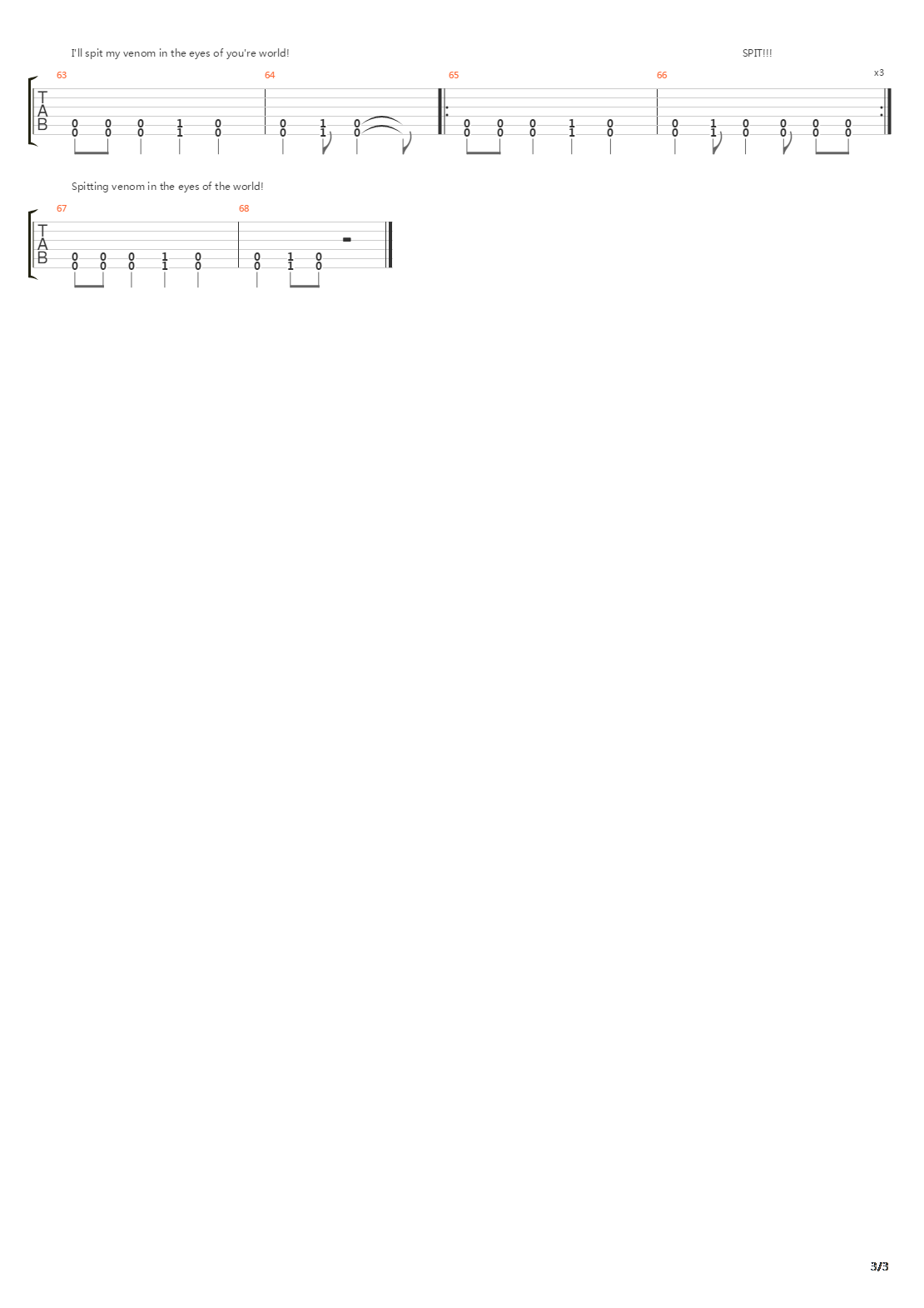 Spitting Venom吉他谱