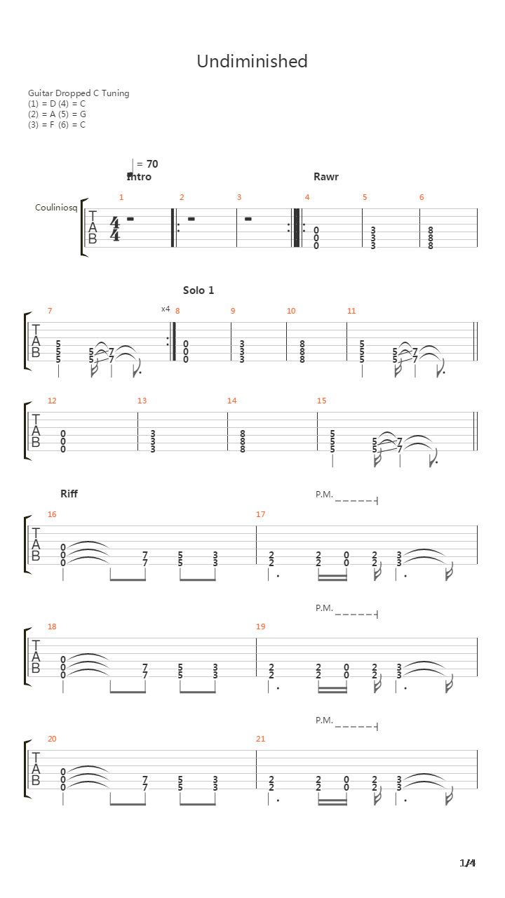 Undiminished吉他谱