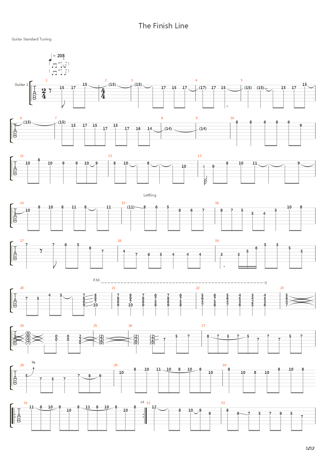The Finish Line吉他谱
