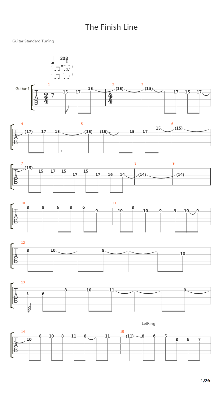 The Finish Line吉他谱