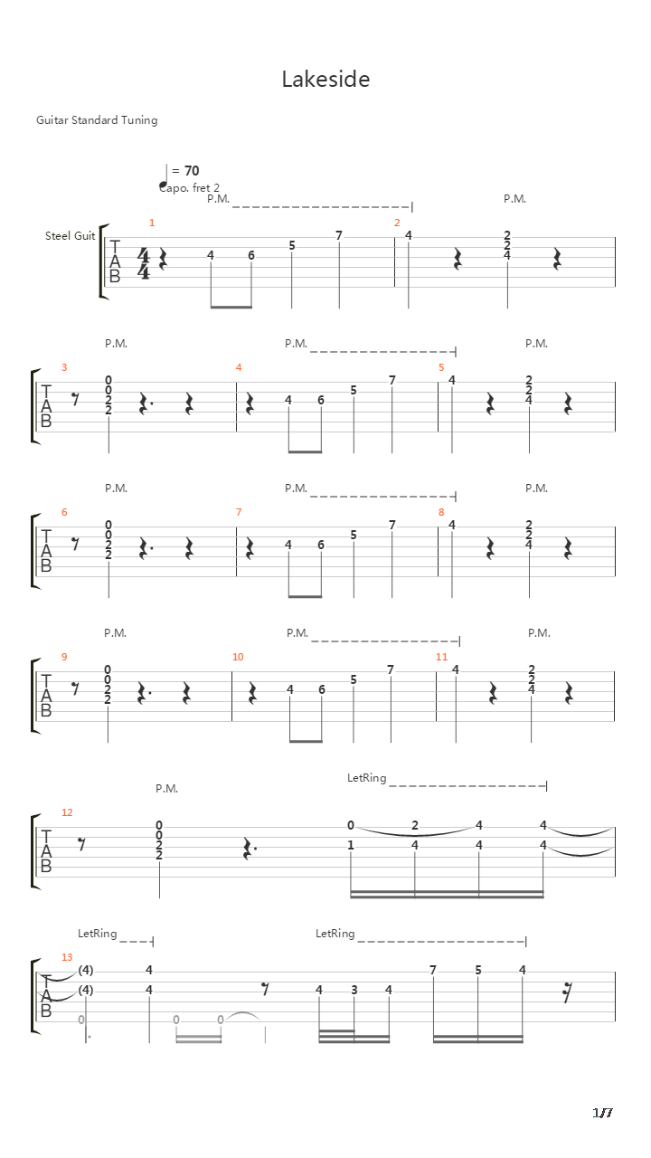 Lakeside吉他谱