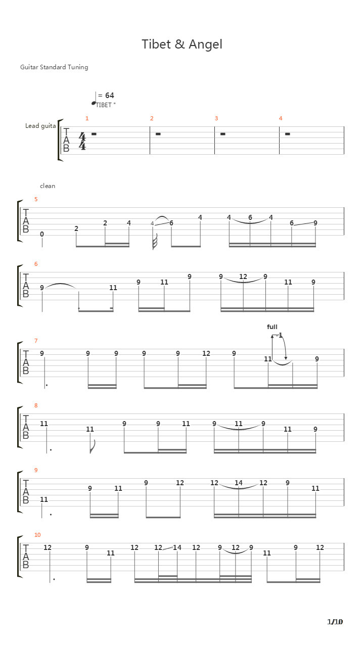 Tibet and Angel吉他谱
