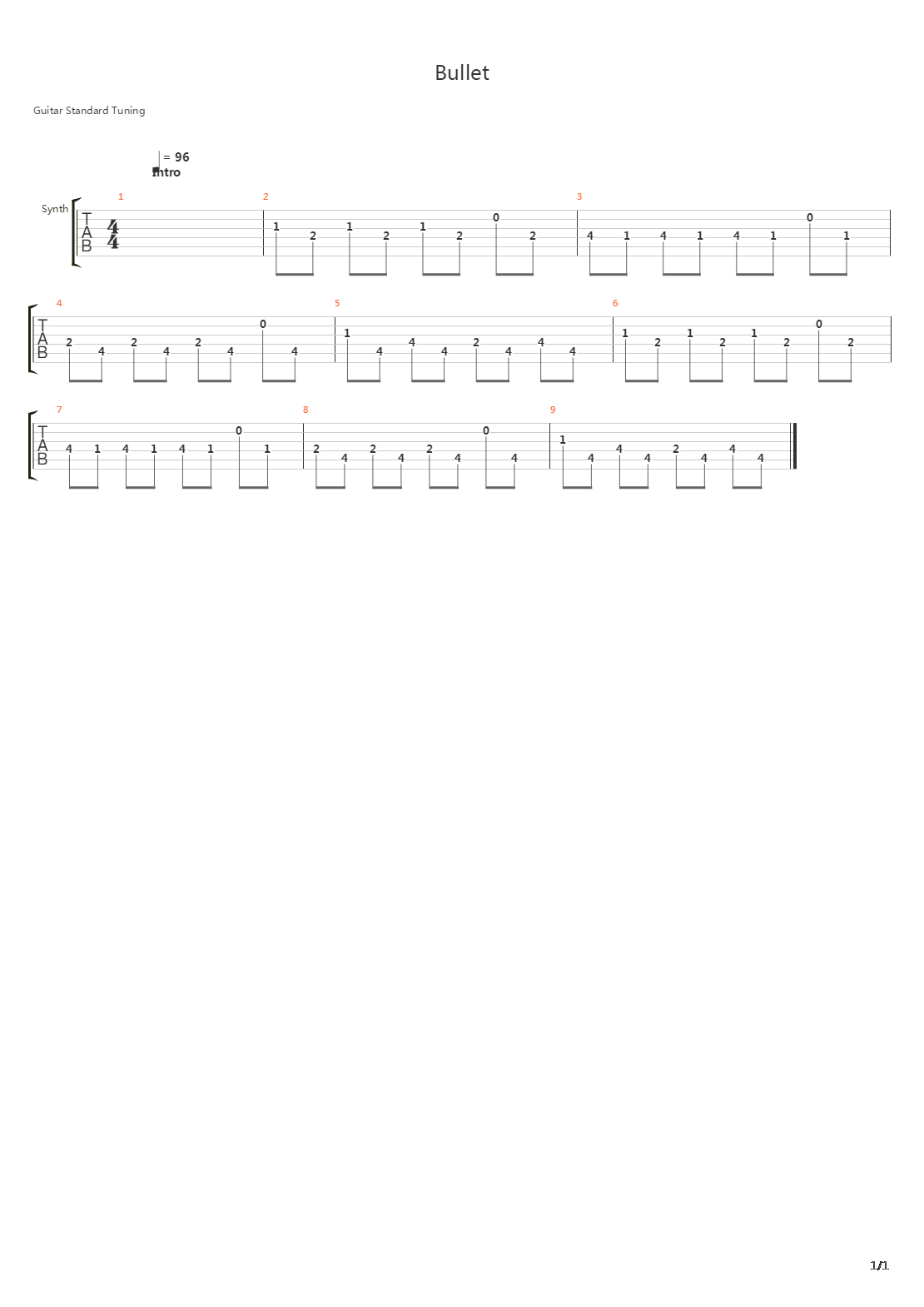 Bullet吉他谱