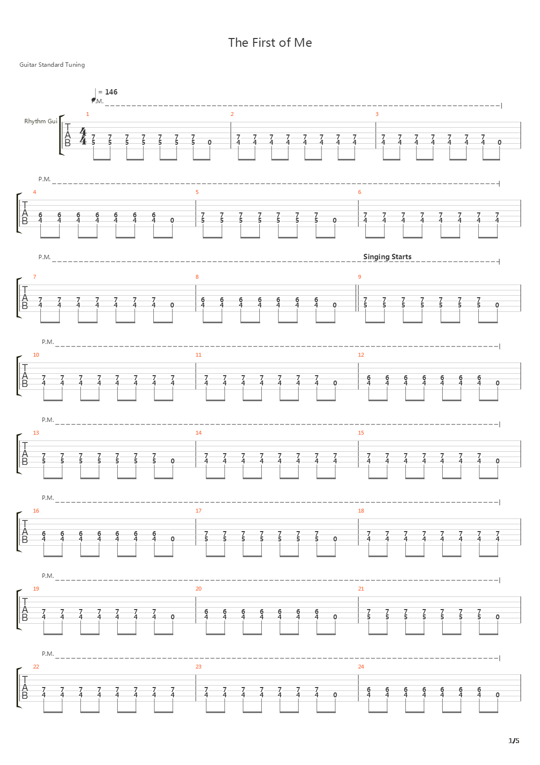 First Of Me吉他谱