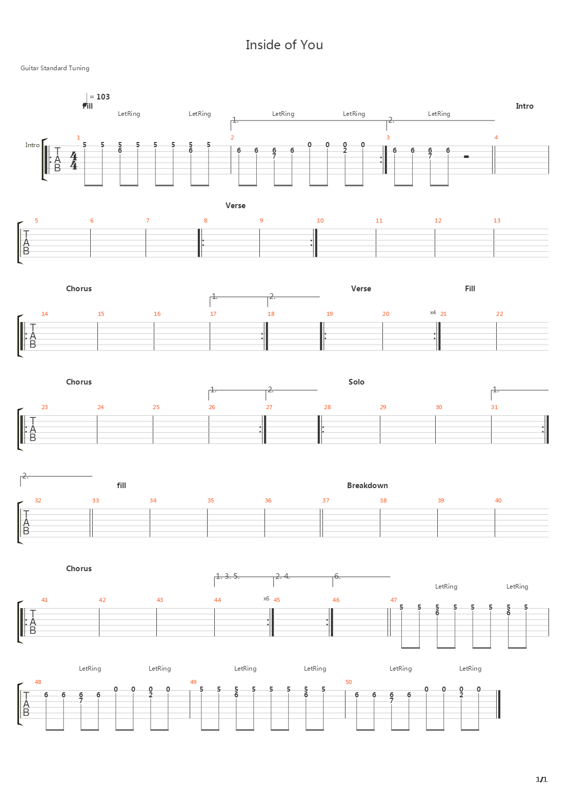 Inside Of You吉他谱