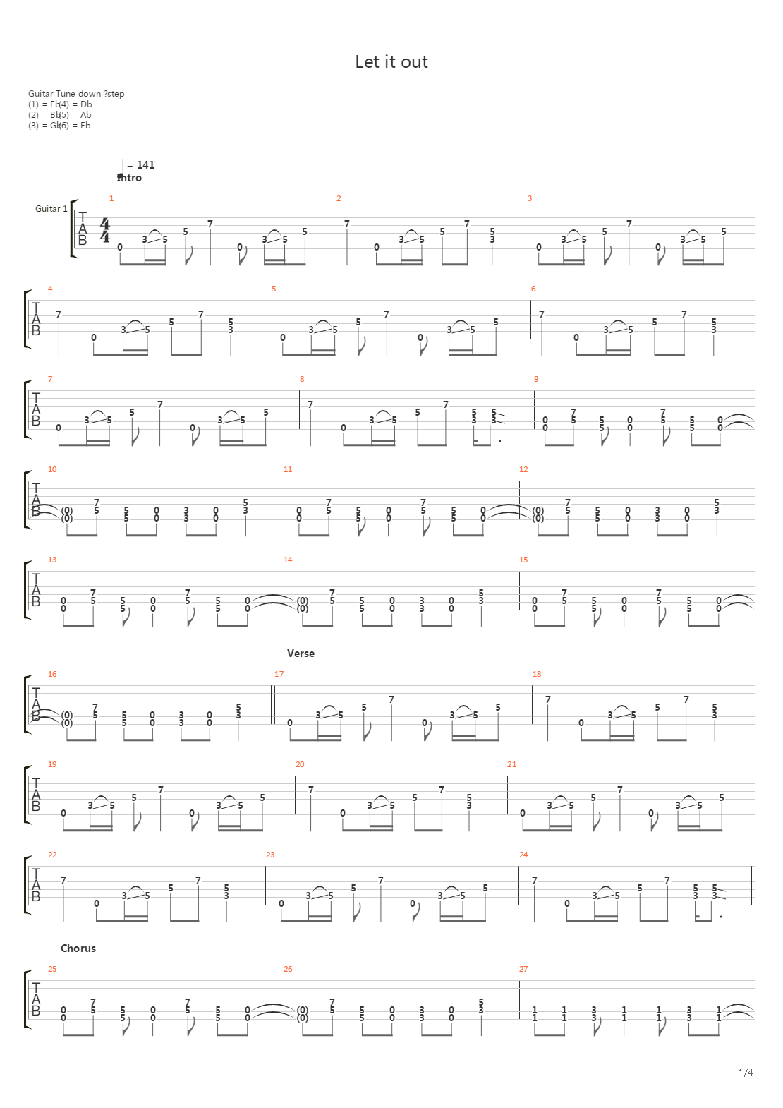 Let It Out吉他谱