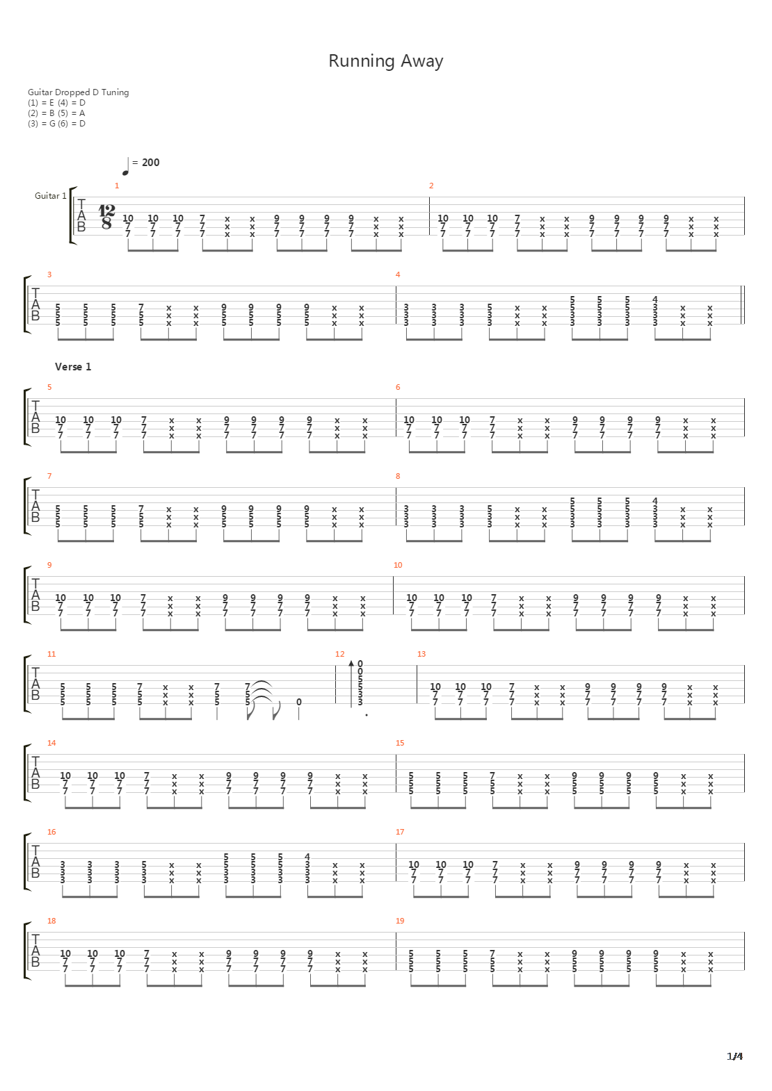 Running Away吉他谱