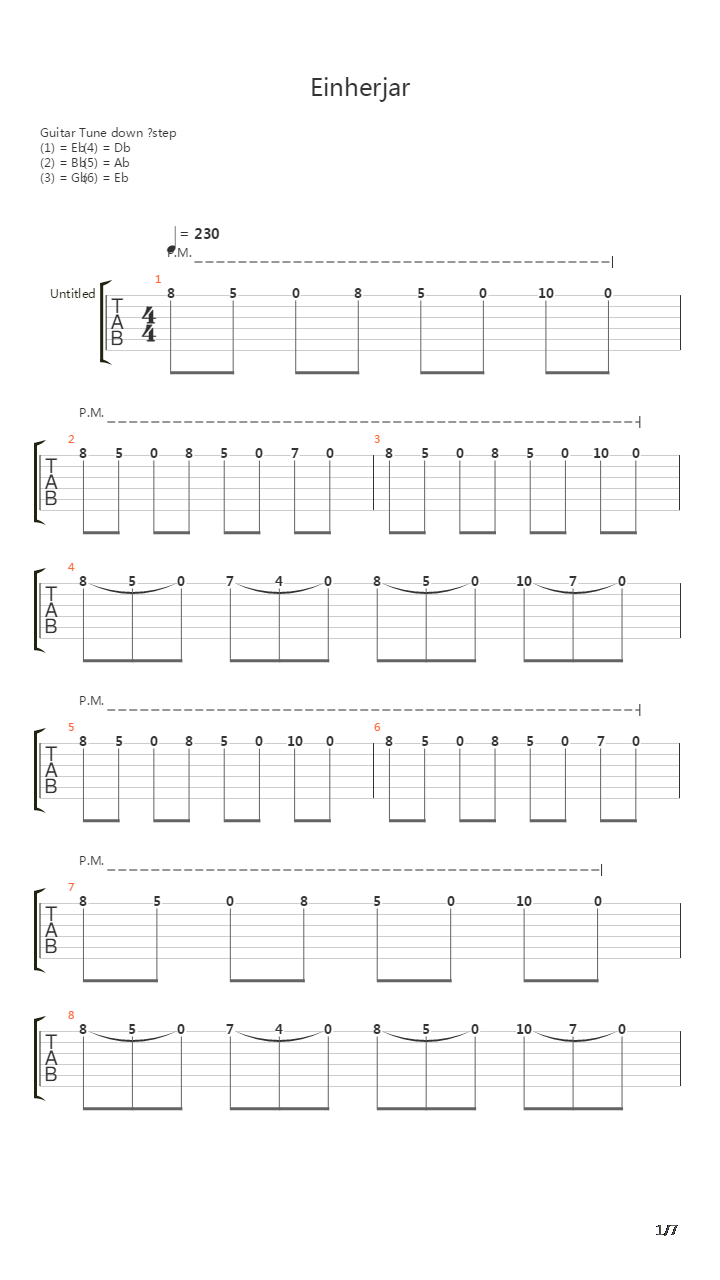 Einherjar吉他谱