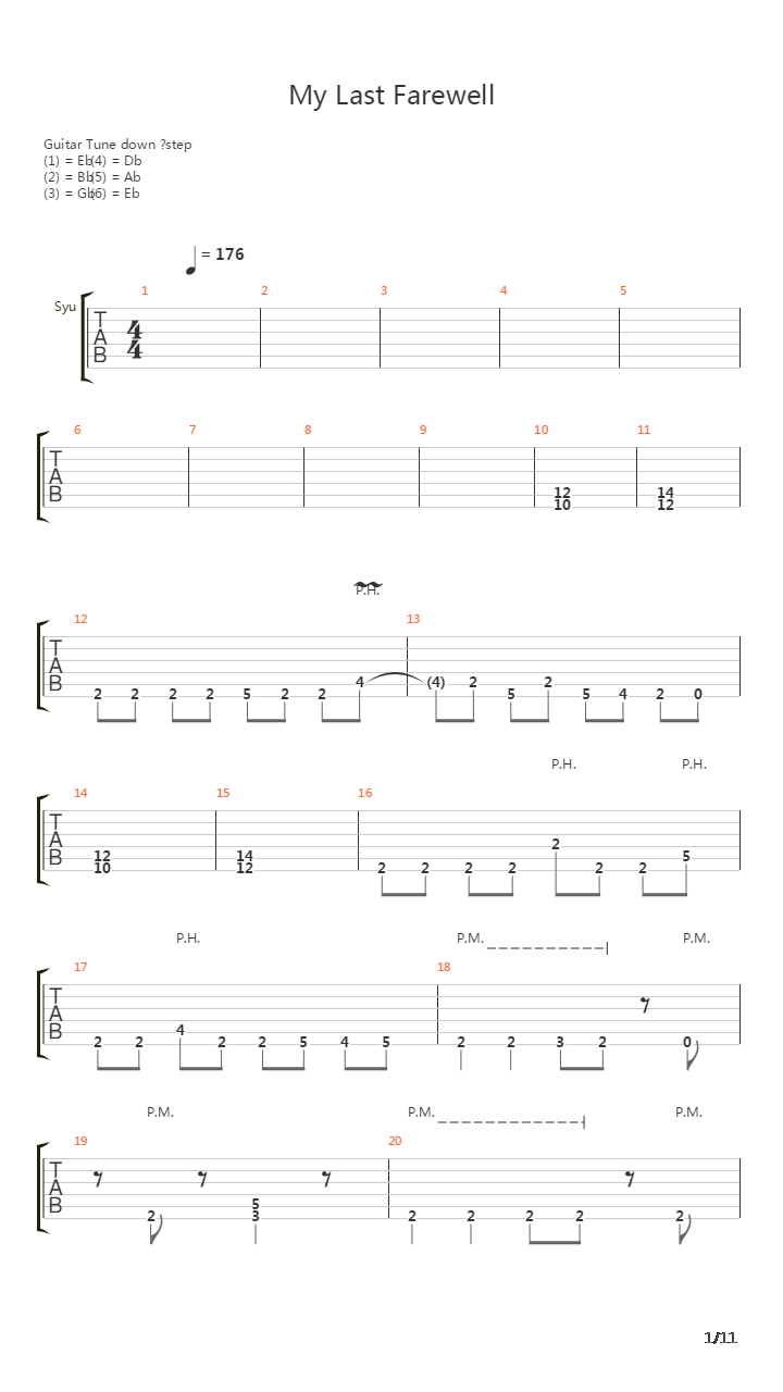 My Last Farewell吉他谱