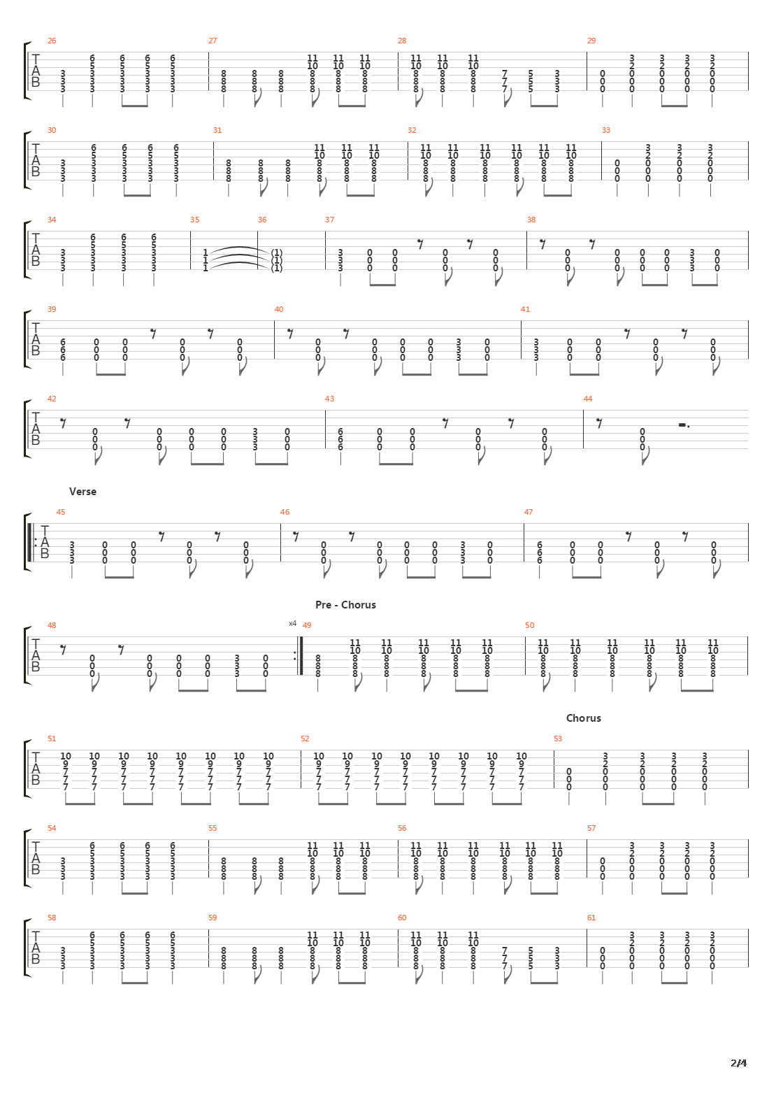 1000hp吉他谱