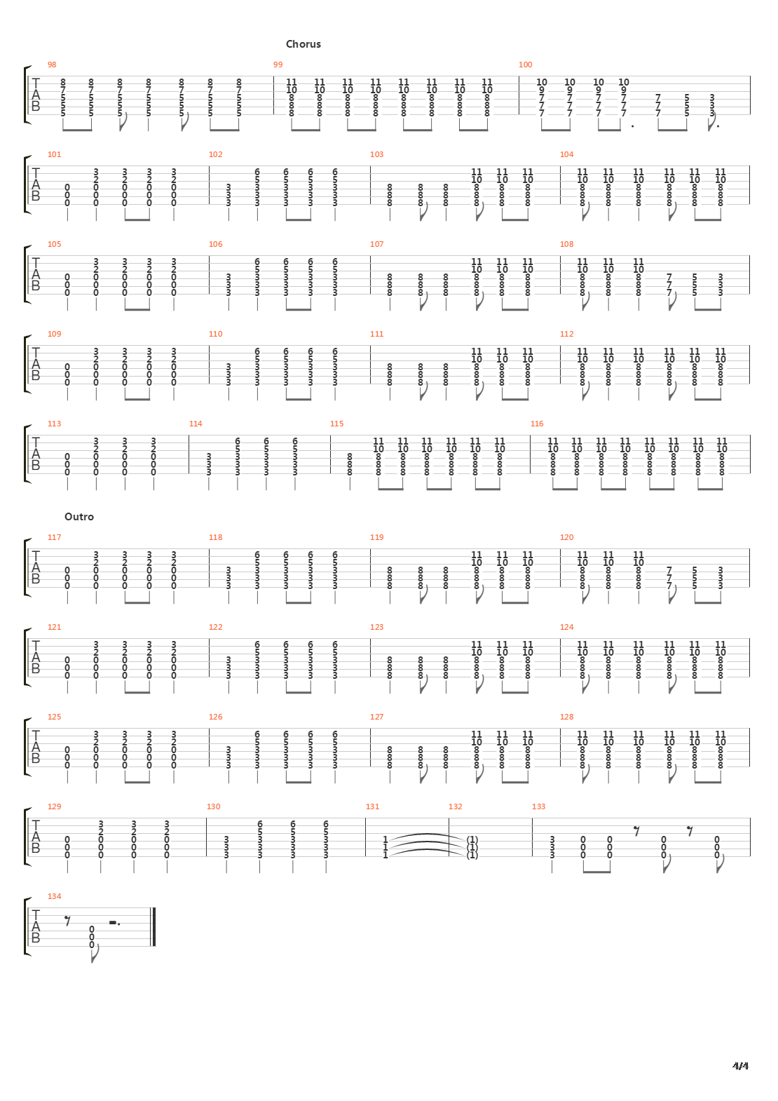 1000hp吉他谱