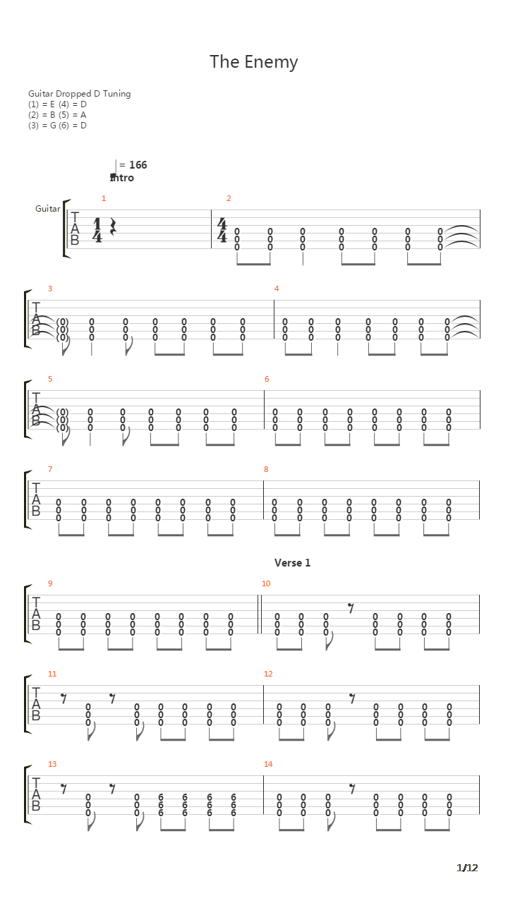 Enemy吉他谱