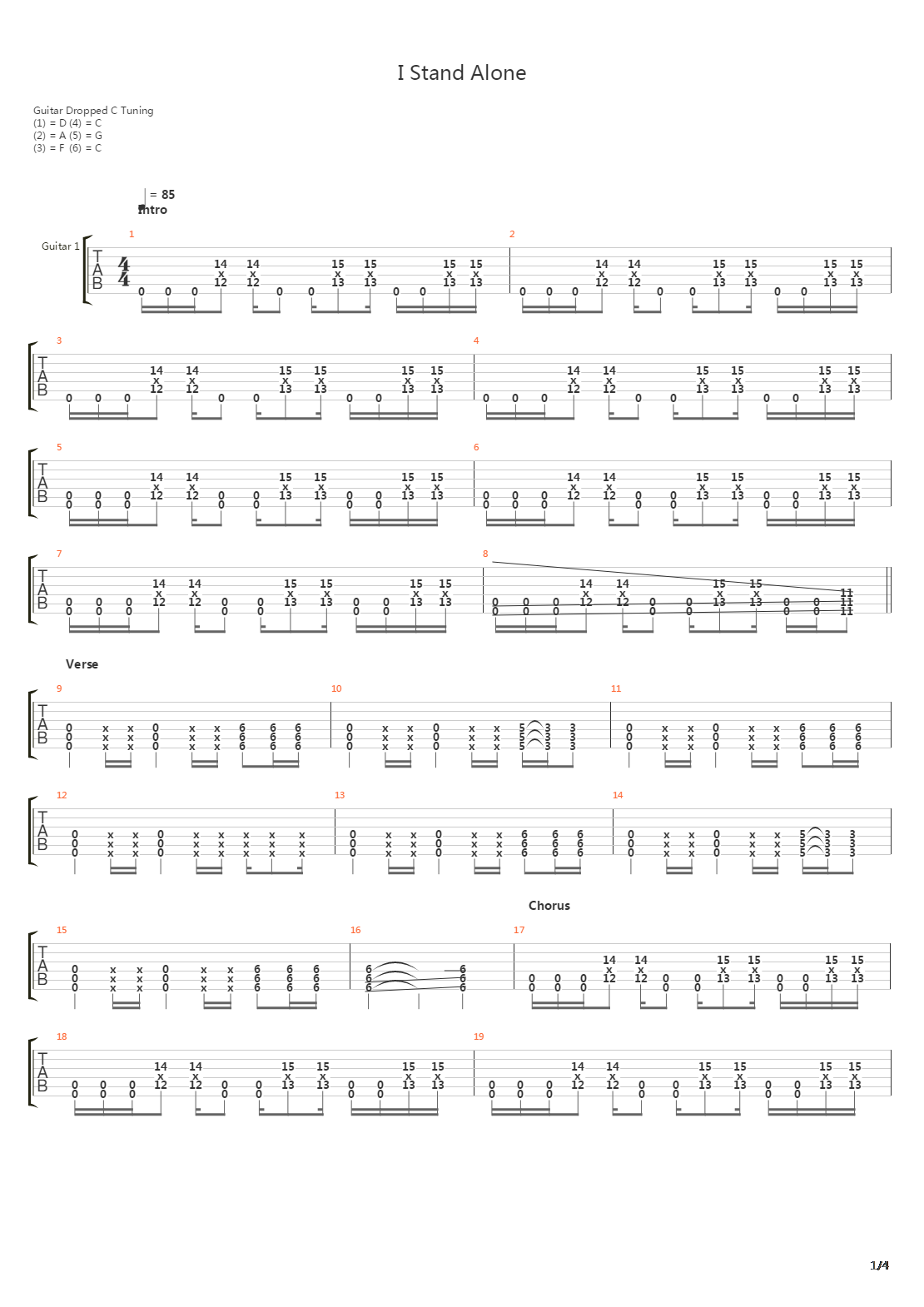 I Stand Alone吉他谱