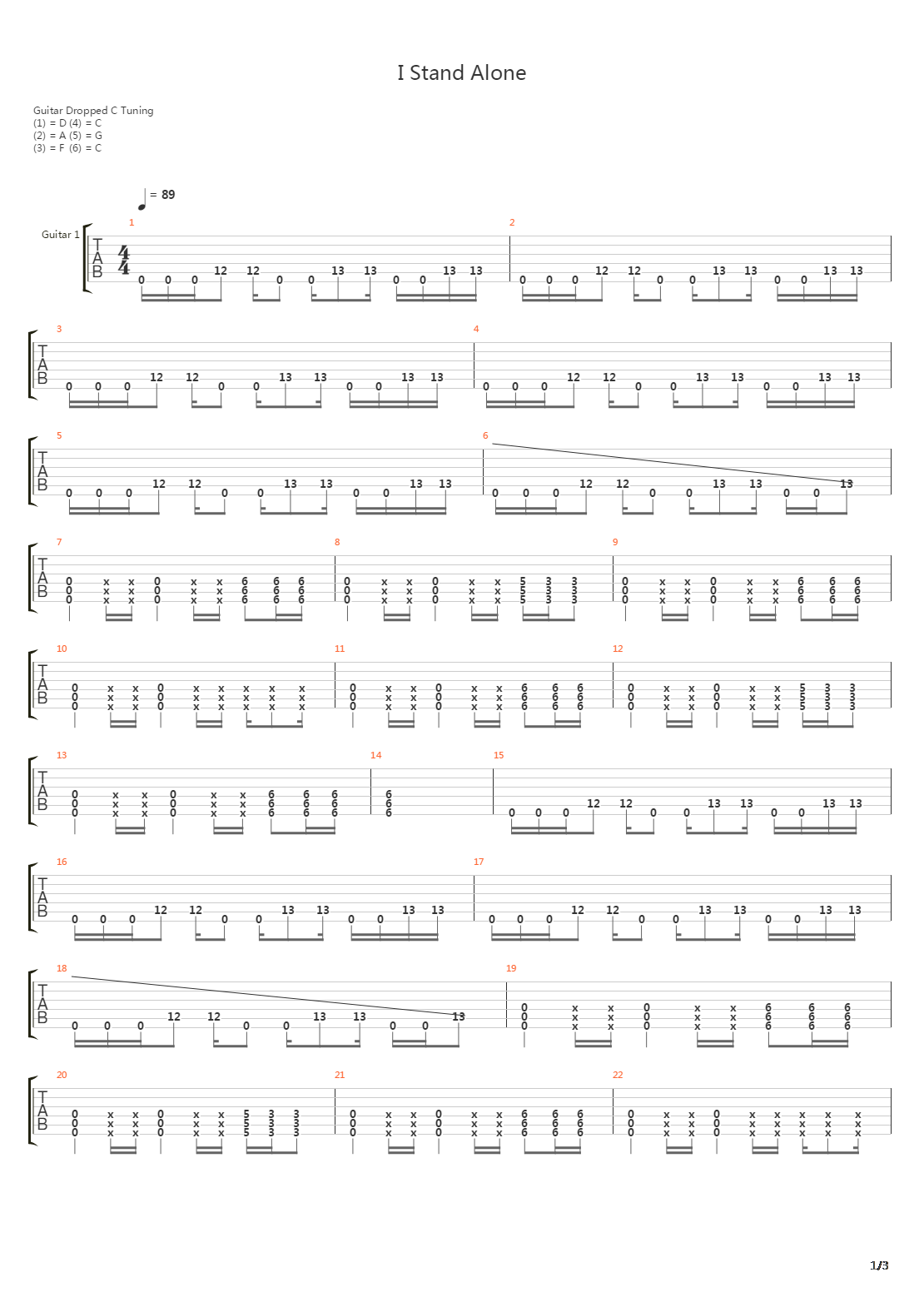 I Stand Alone吉他谱