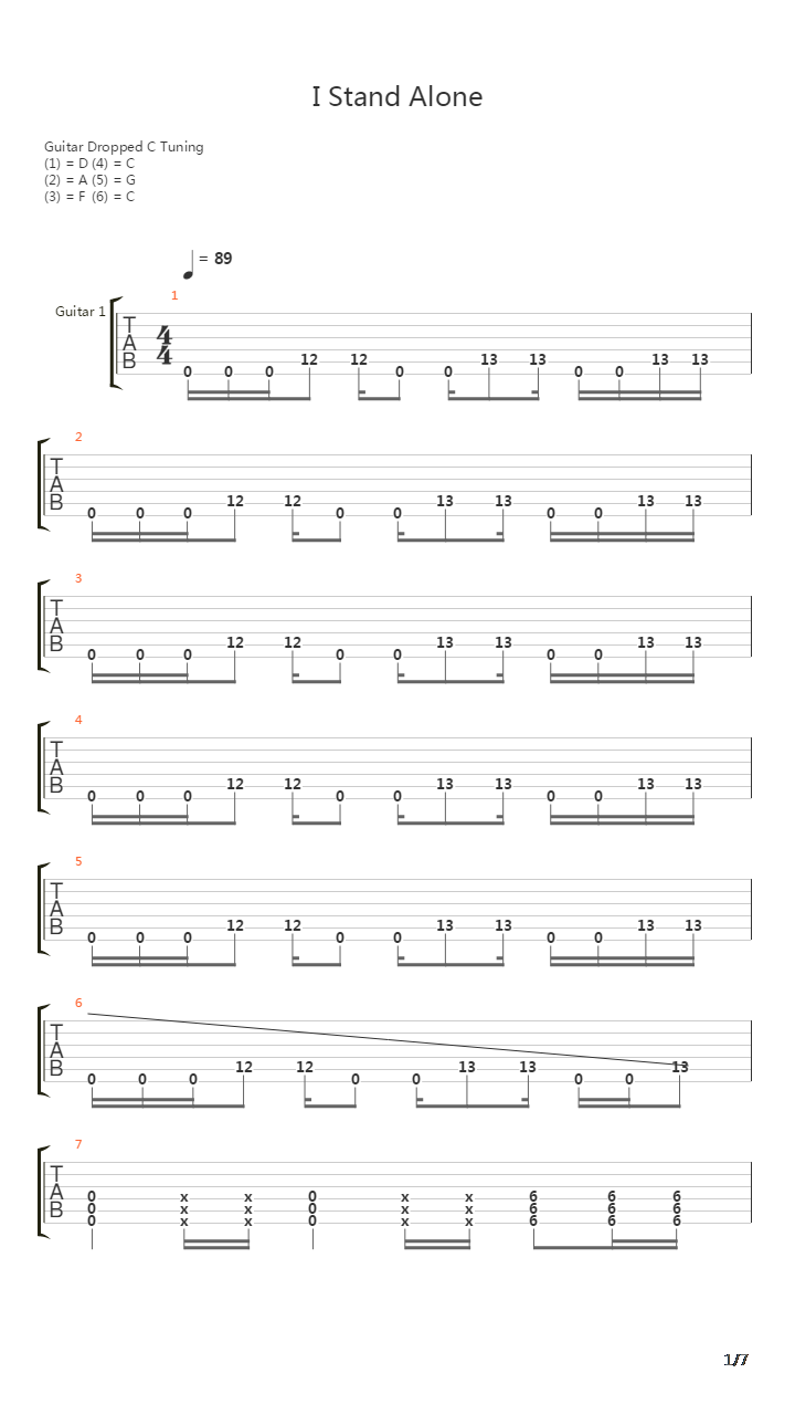 I Stand Alone吉他谱