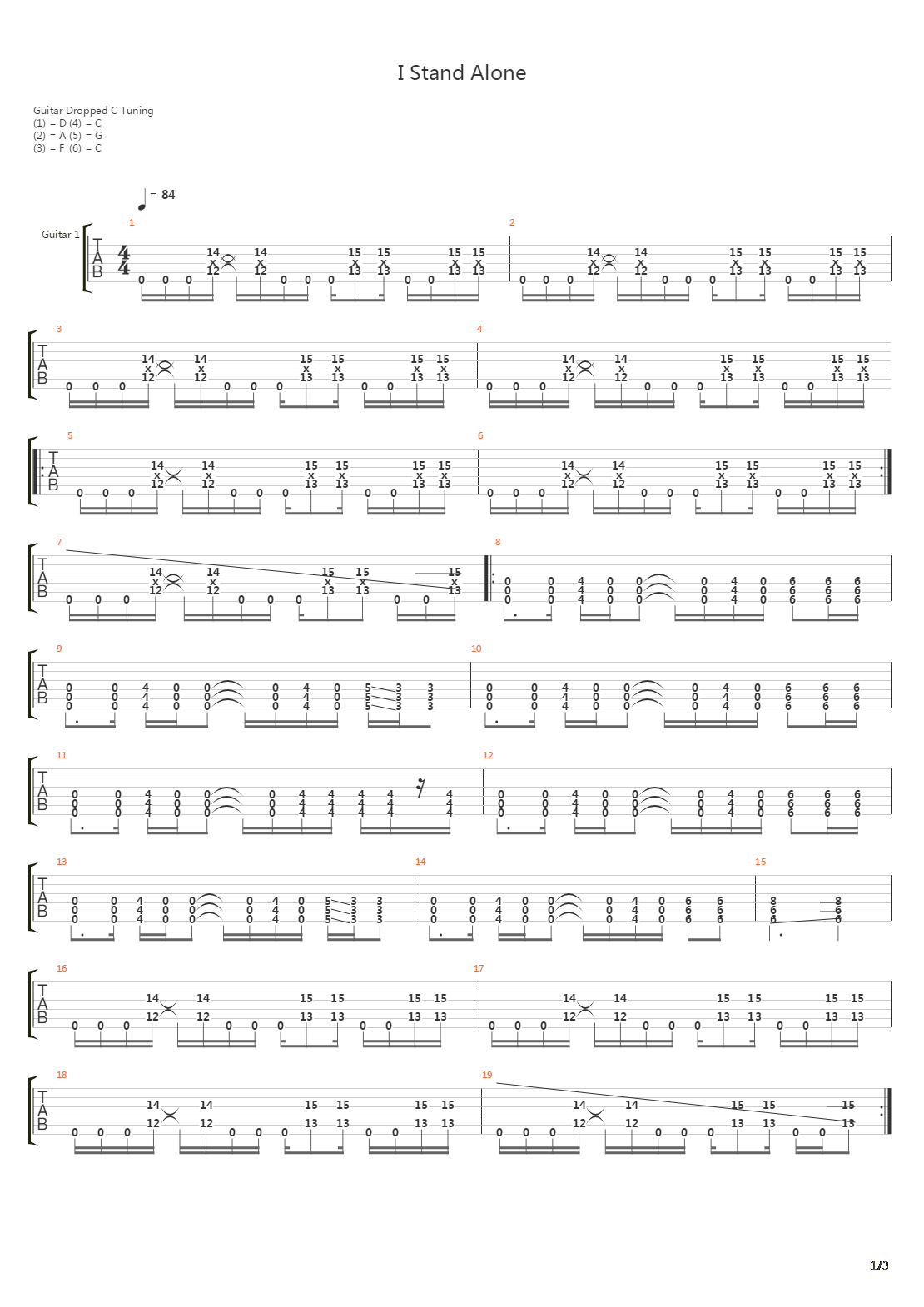 I Stand Alone吉他谱