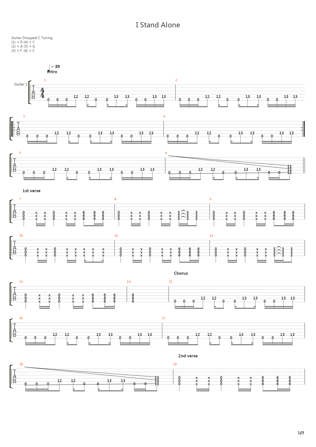 I Stand Alone吉他谱