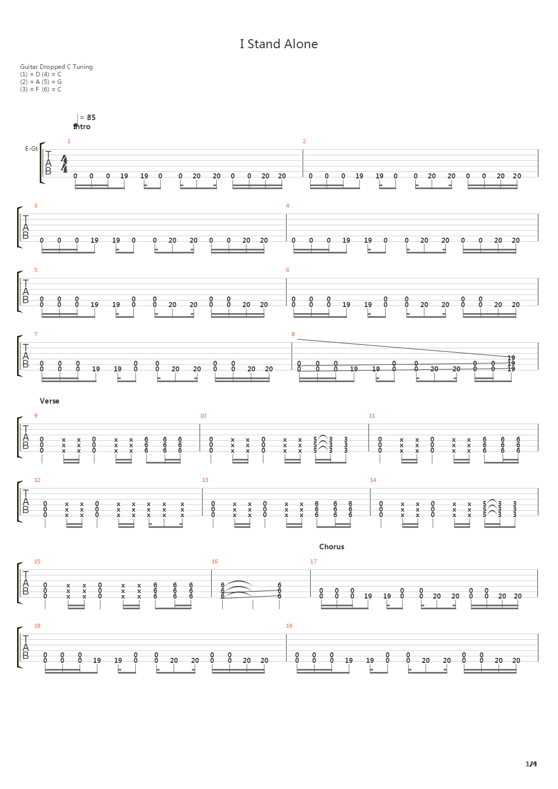 I Stand Alone吉他谱