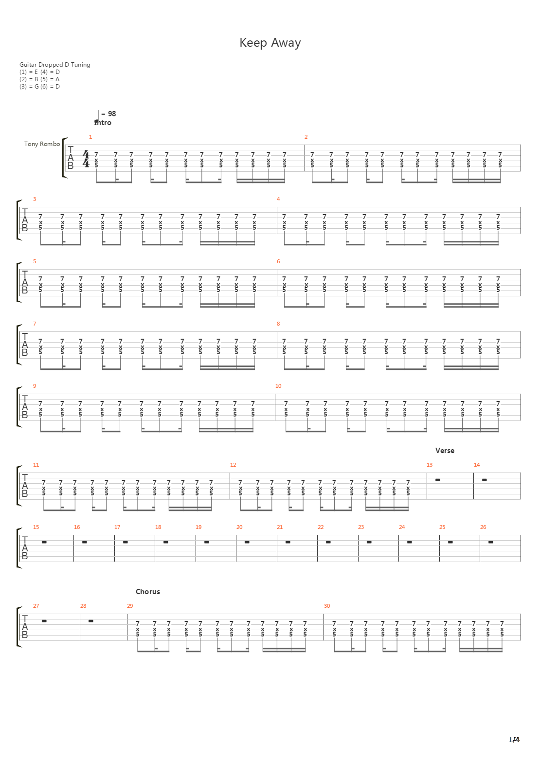 Keep Away吉他谱