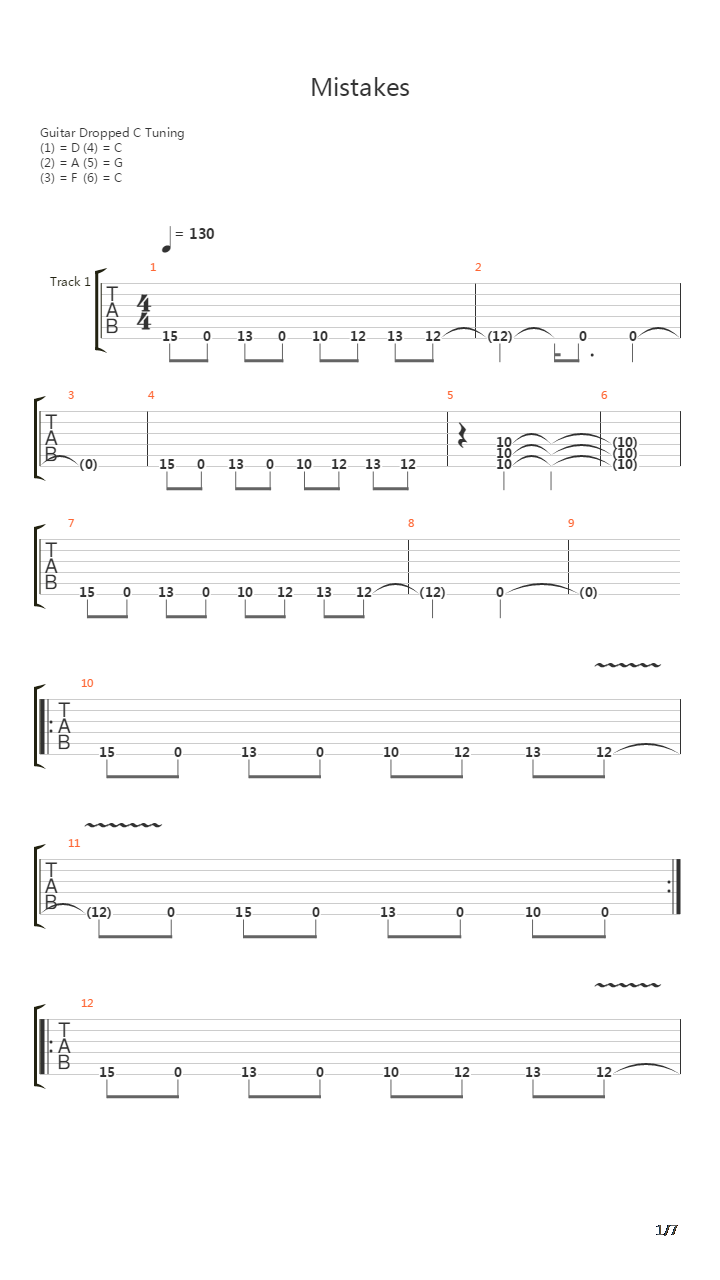 Mistakes吉他谱