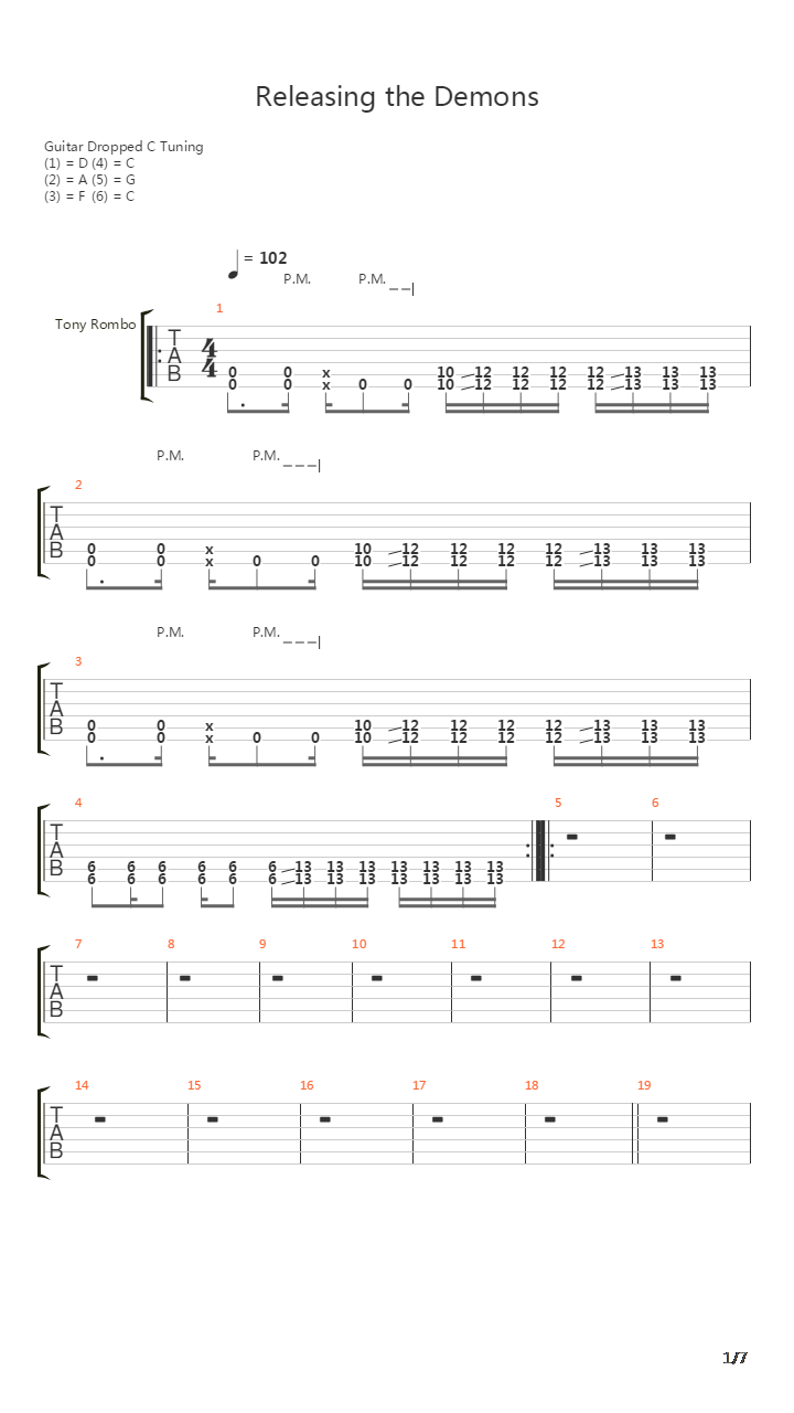 Releasing The Demons吉他谱