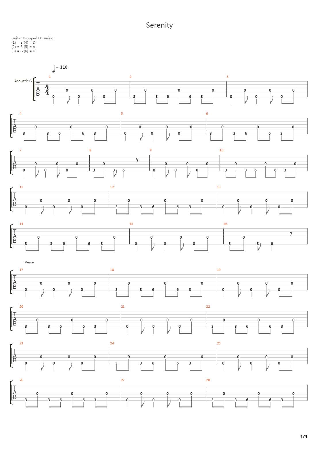Serenity吉他谱
