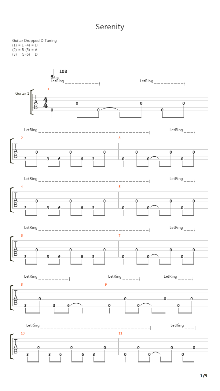 Serenity吉他谱