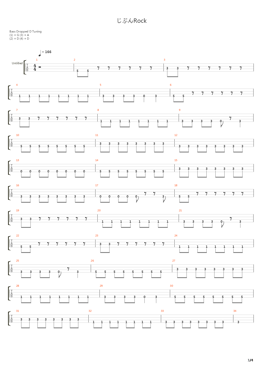 じぶんrock吉他谱 Gtp谱 Bass One Ok Rock ワンオクロック