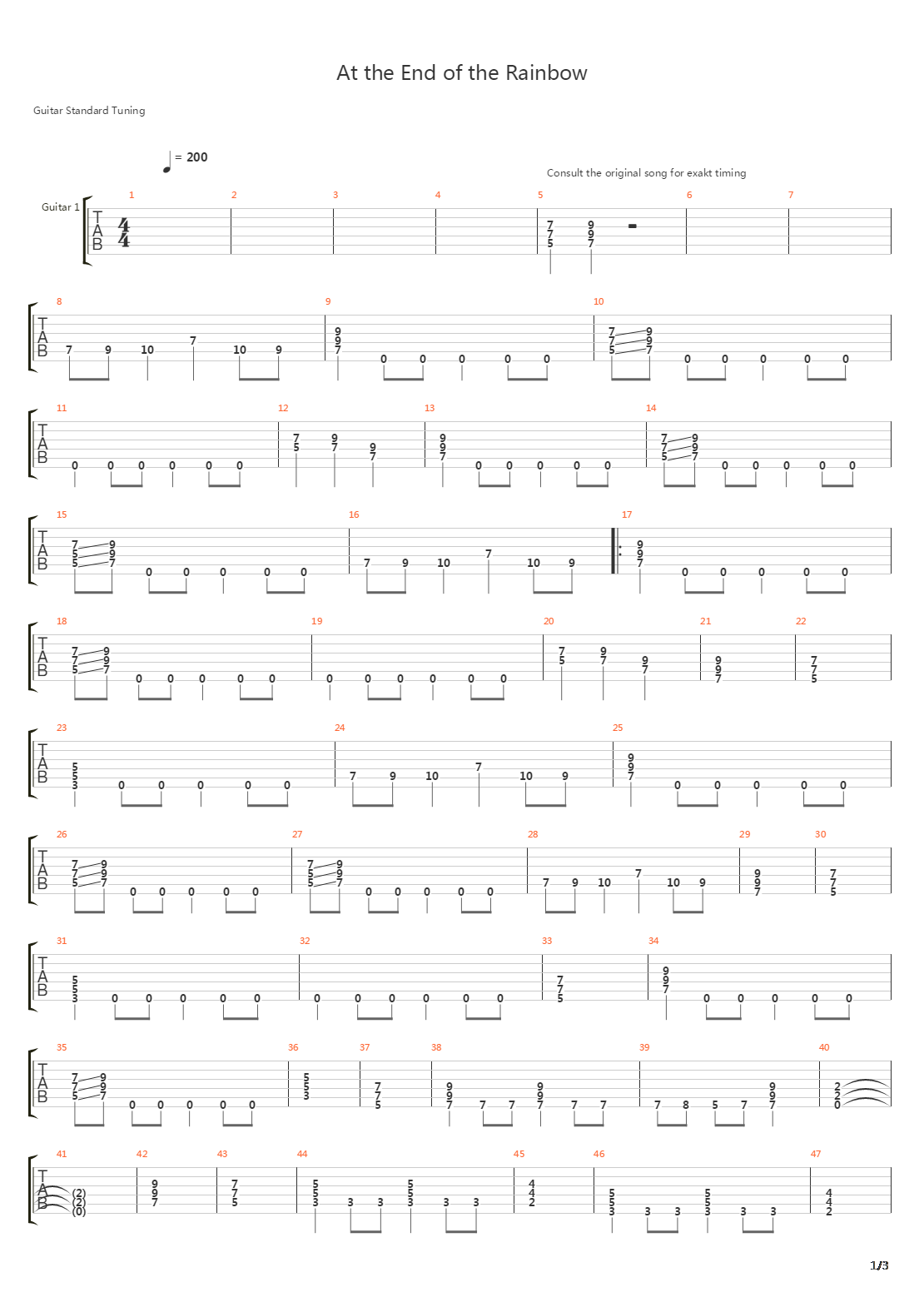 At The End Of The Rainbow吉他谱