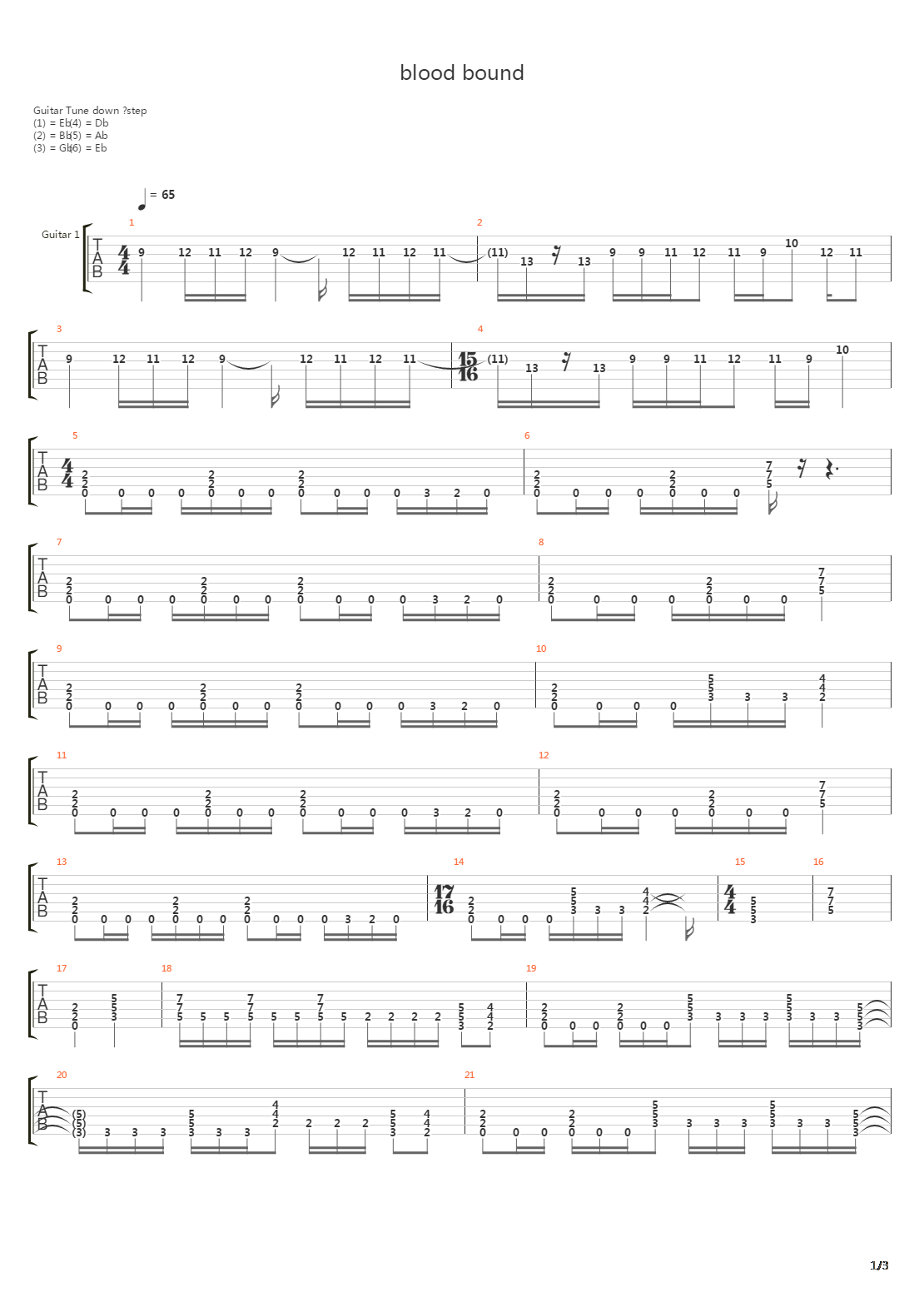 Blood Bound吉他谱