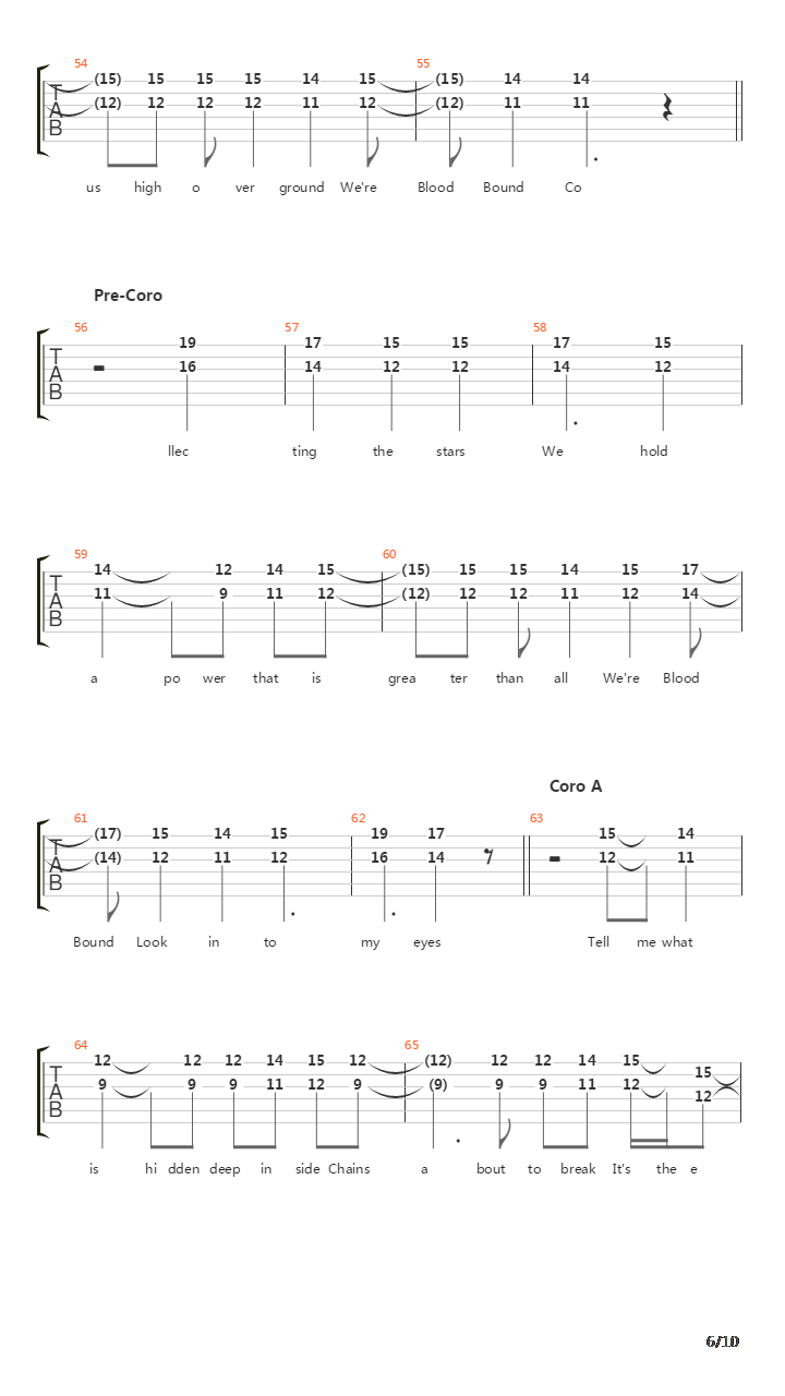 Blood Bound吉他谱