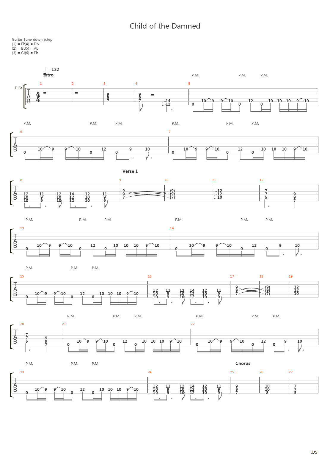 Child Of The Damned吉他谱