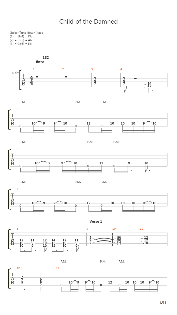 Child Of The Damned吉他谱