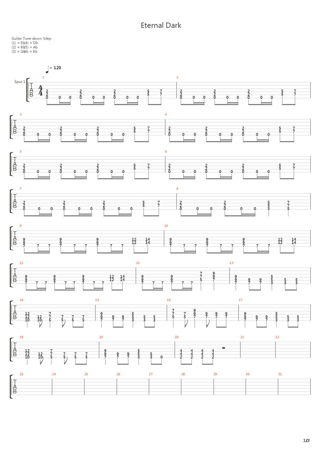 Eternal Dark吉他谱