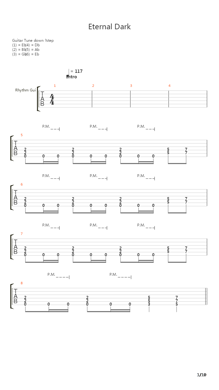 Eternal Dark吉他谱