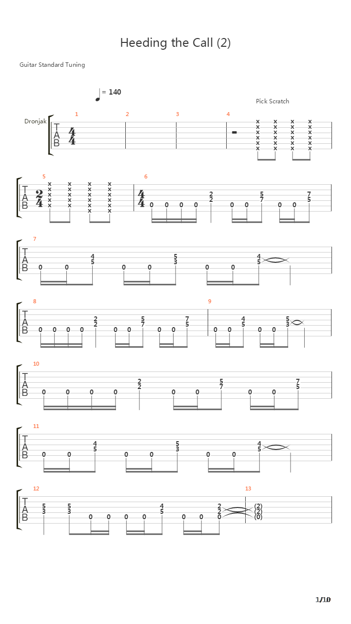Heeding The Call吉他谱