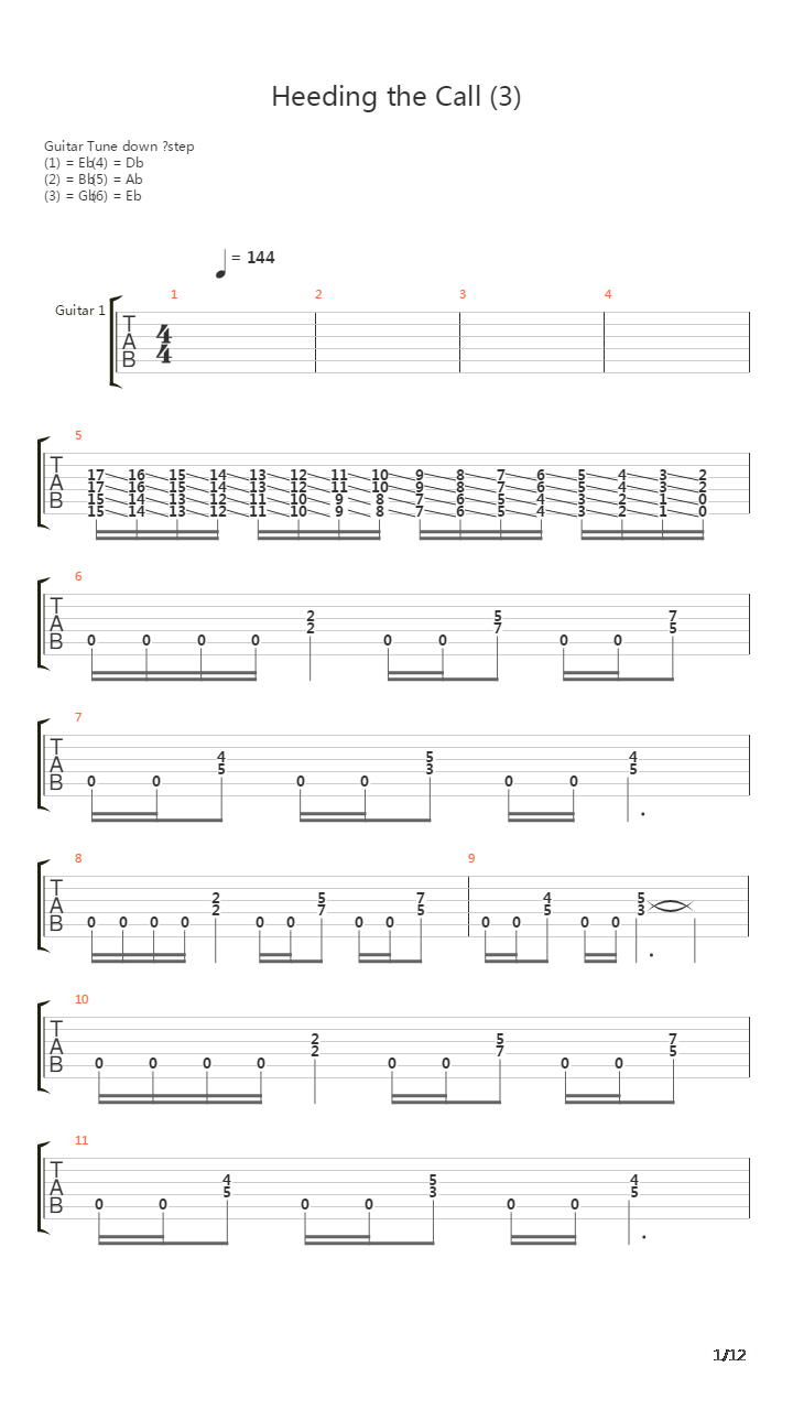 Heeding The Call吉他谱