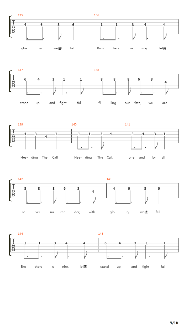 Heeding The Call吉他谱