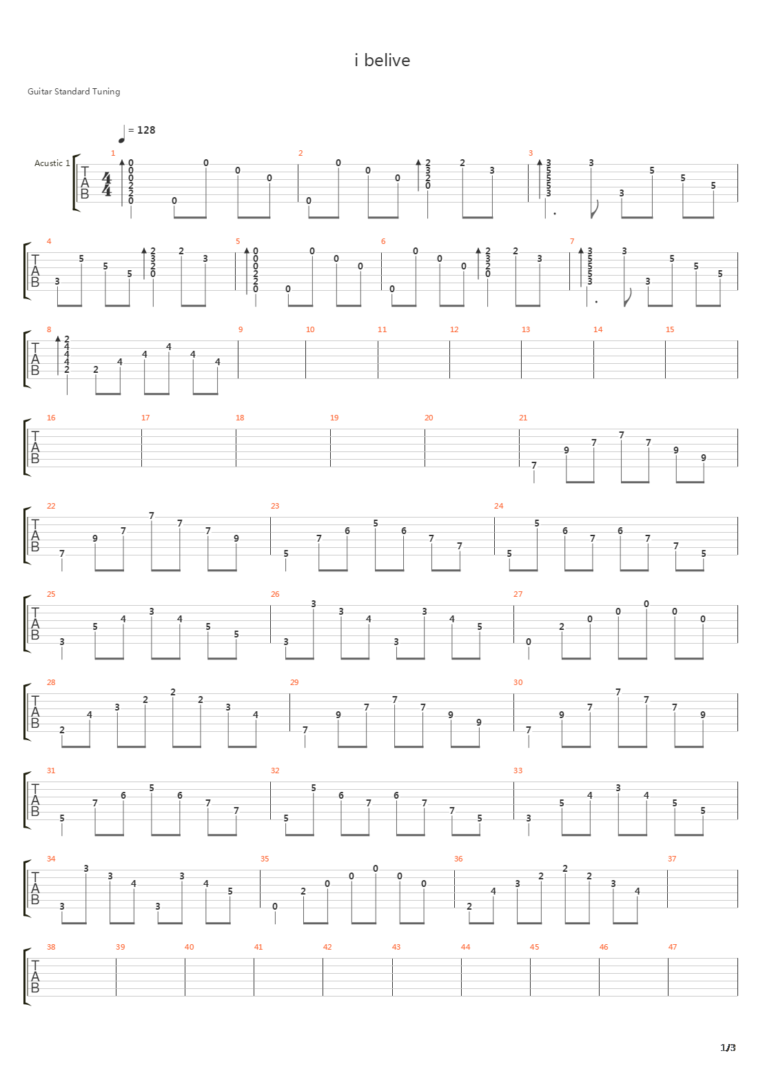 I Believe吉他谱