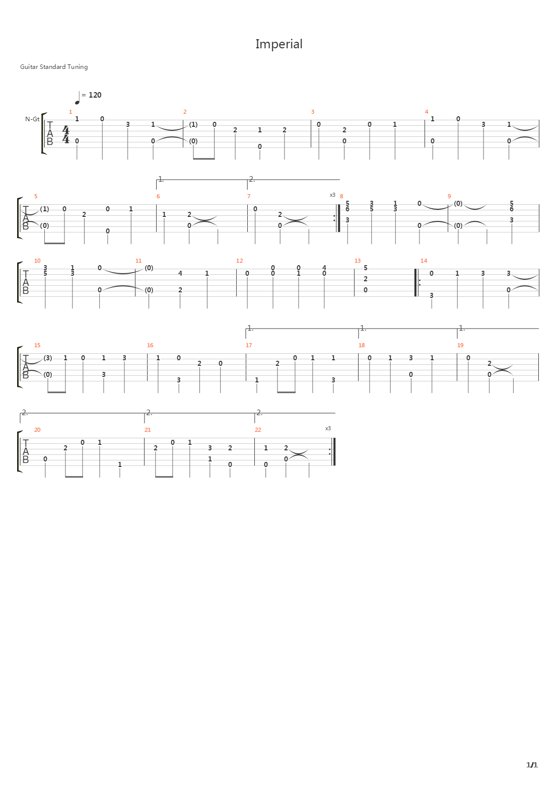 Imperial吉他谱