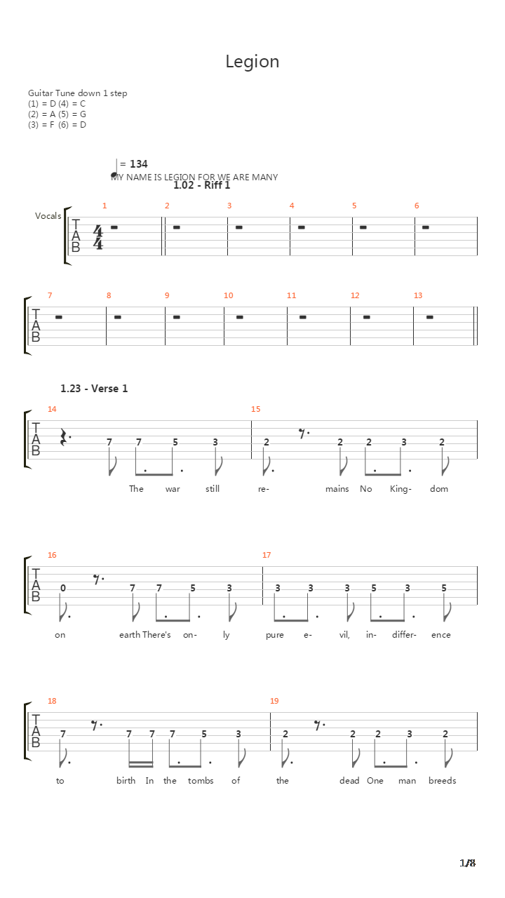Legion吉他谱