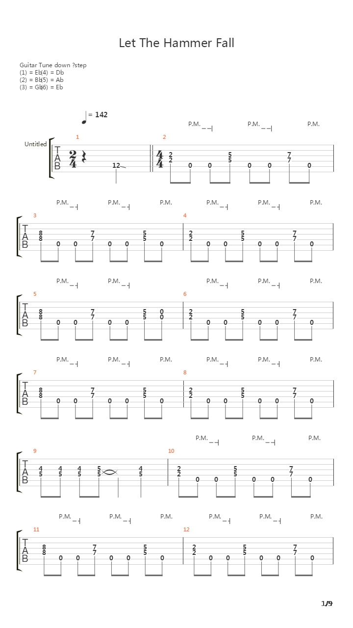 Let The Hammer Fall吉他谱