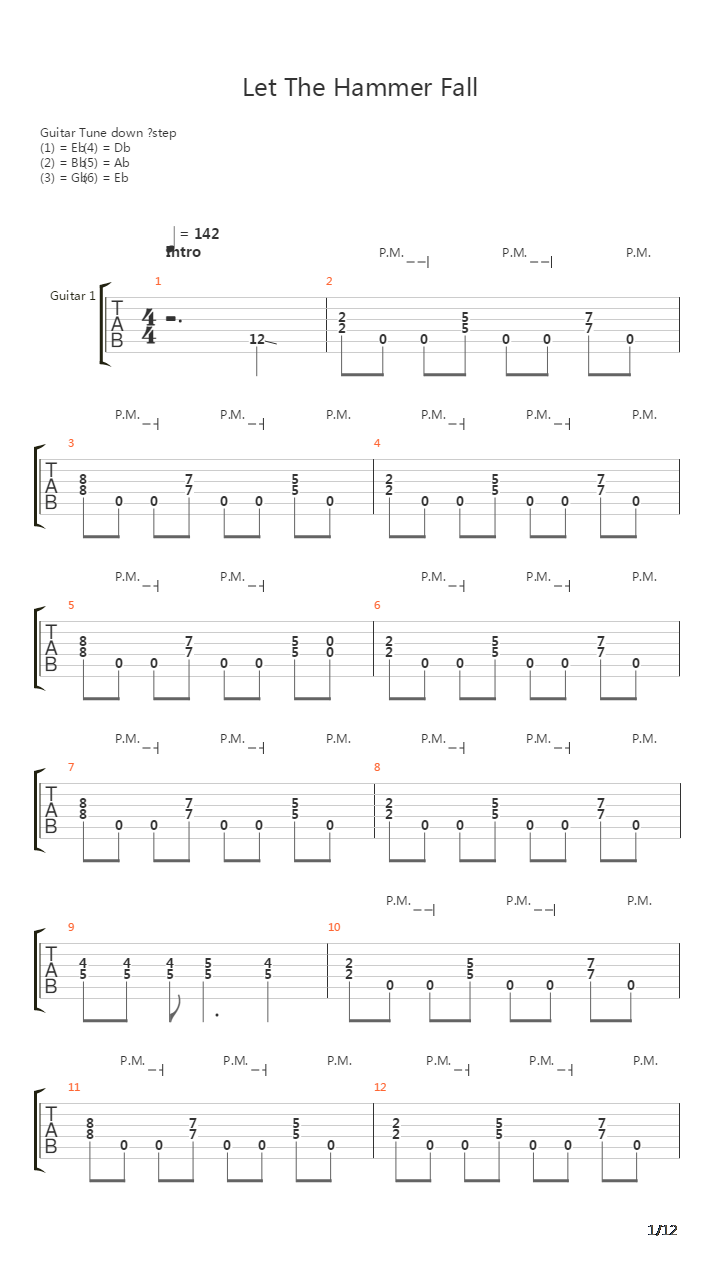 Let The Hammer Fall吉他谱