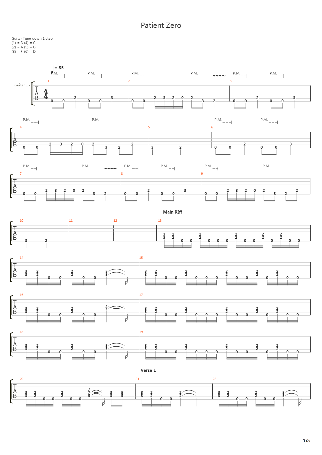 Patient Zero吉他谱