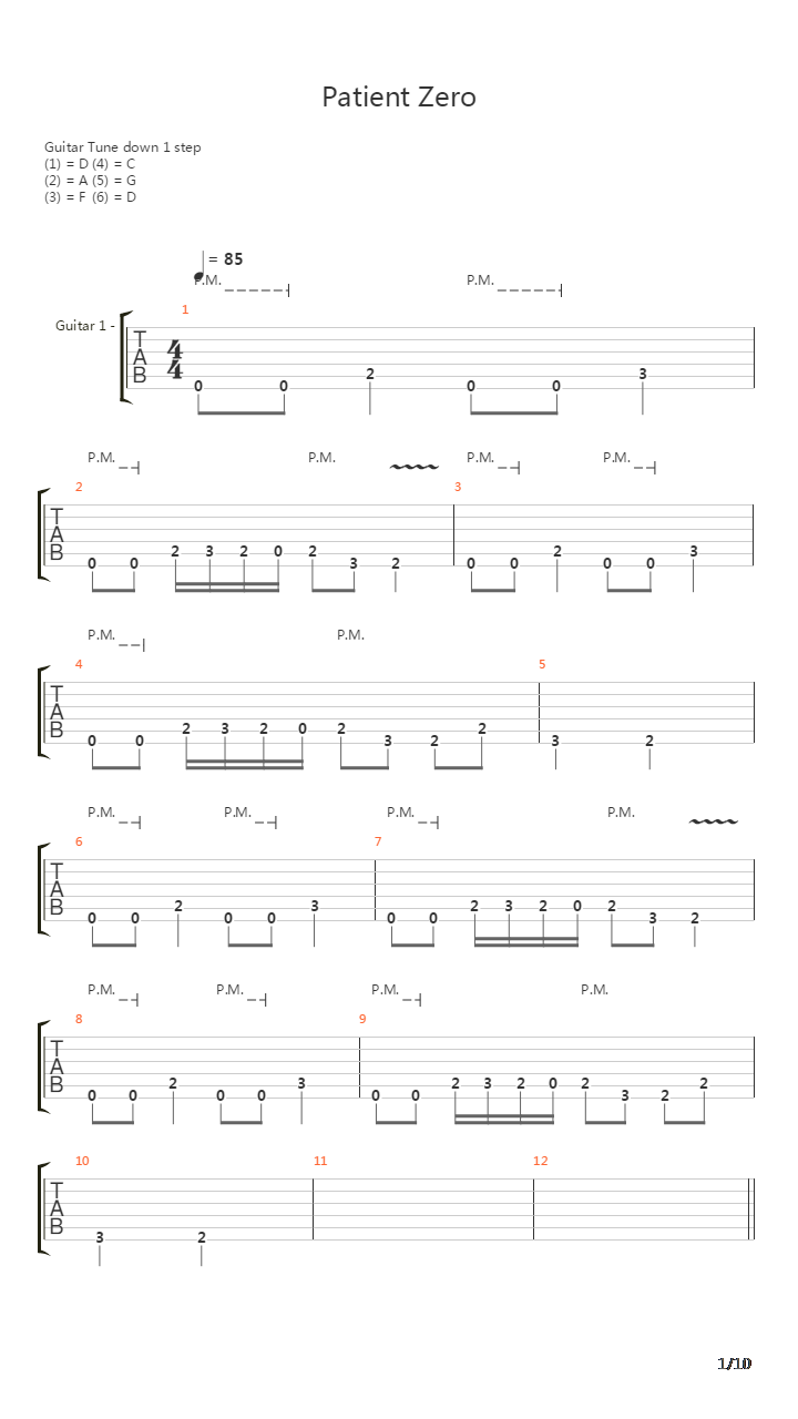 Patient Zero吉他谱