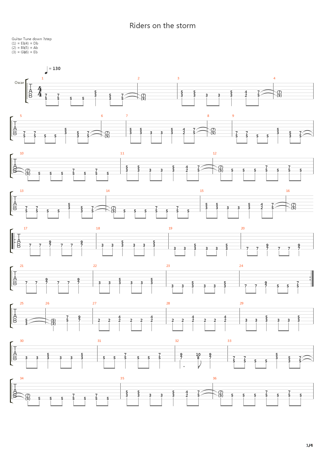 Riders On The Storm吉他谱